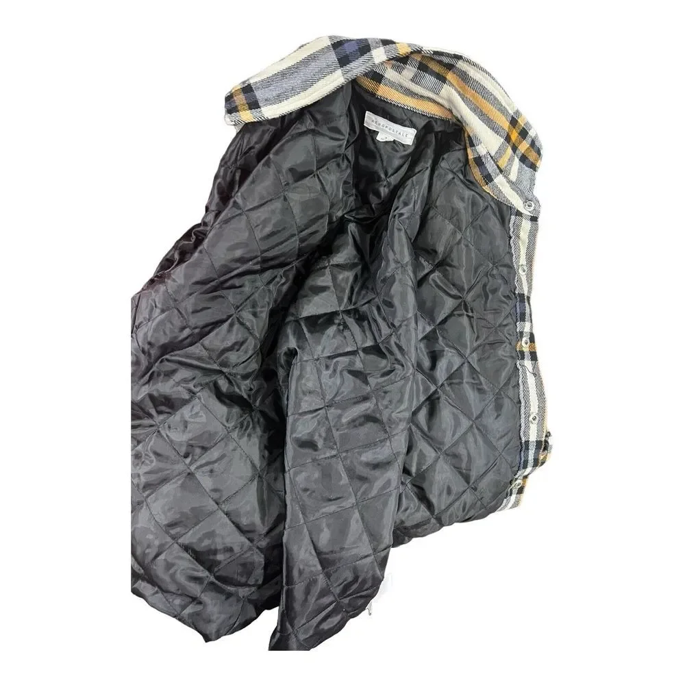 Aeropostale Insulated Flannel Snap Front Jacket Button Up Plaid Small